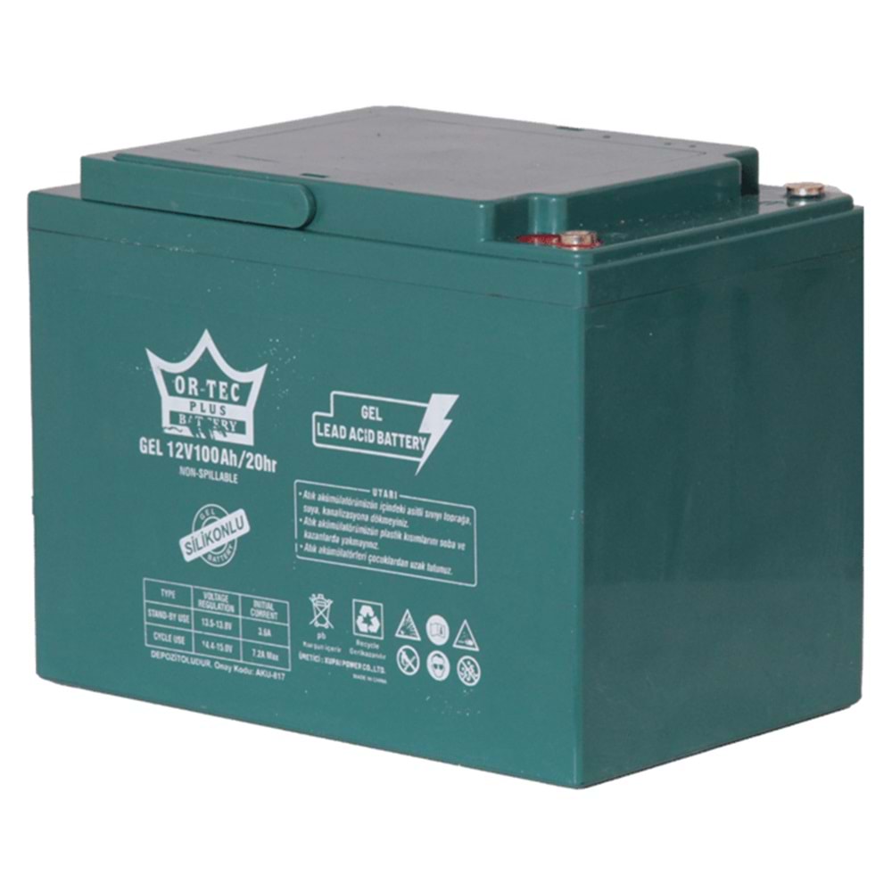 Or-Tec 12V 100A Elektrikli Jel Akü