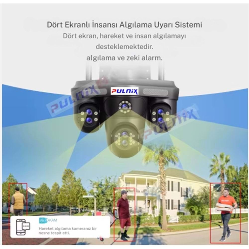 Pulnıx WI-FI Kamera 4 Kameralı 3 Kamera Hareketli PTZ PLX-7004 IPC FVIDEO
