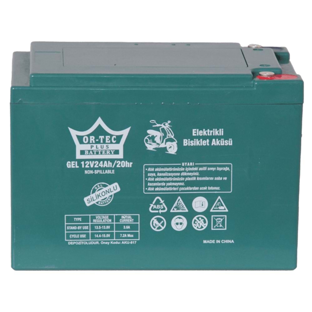 Or-Tec 12V 24A Elektrikli Jel Akü