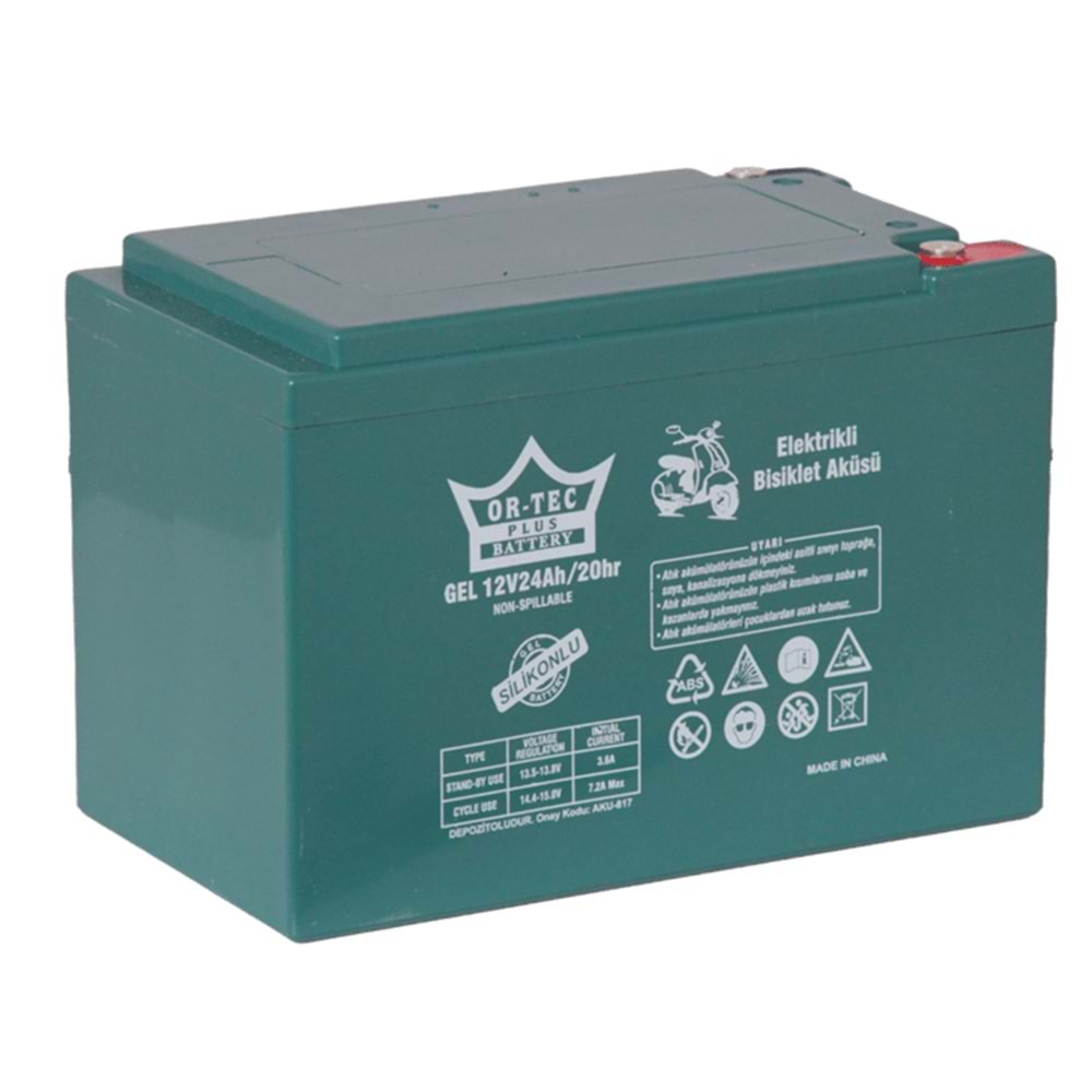 Or-Tec 12V 24A Elektrikli Jel Akü