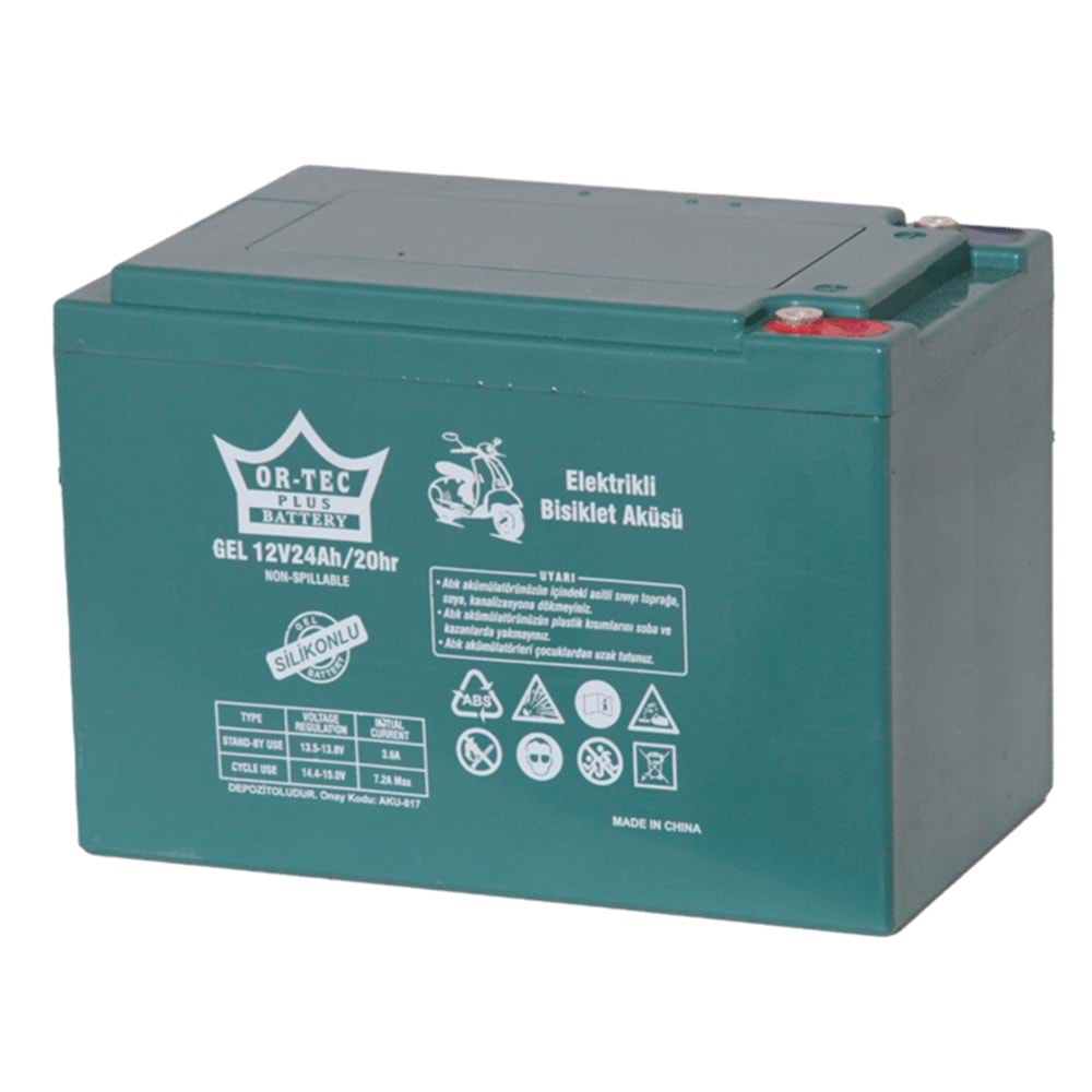 Or-Tec 12V 24A Elektrikli Jel Akü