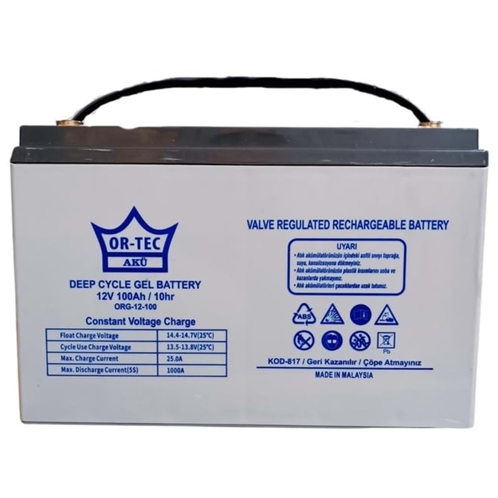 Or-Tec 12V 100A Jel Akü