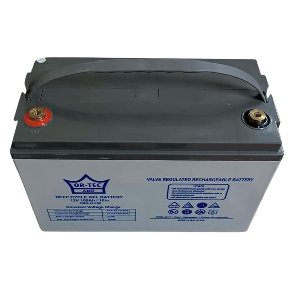 Or-Tec 12V 100A Jel Akü