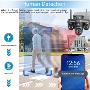 Pulnıx AOV Teknolojisi 4G Solar Kamera IPC 4 Kameralı 7/24 Kayıt