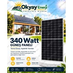 Okyay Enerji 340 Watt MonoKristal Güneş Paneli A+