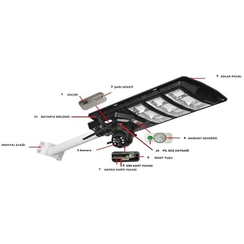 Pulnıx WI-FI Solar Kamera 450W Aydınlatma